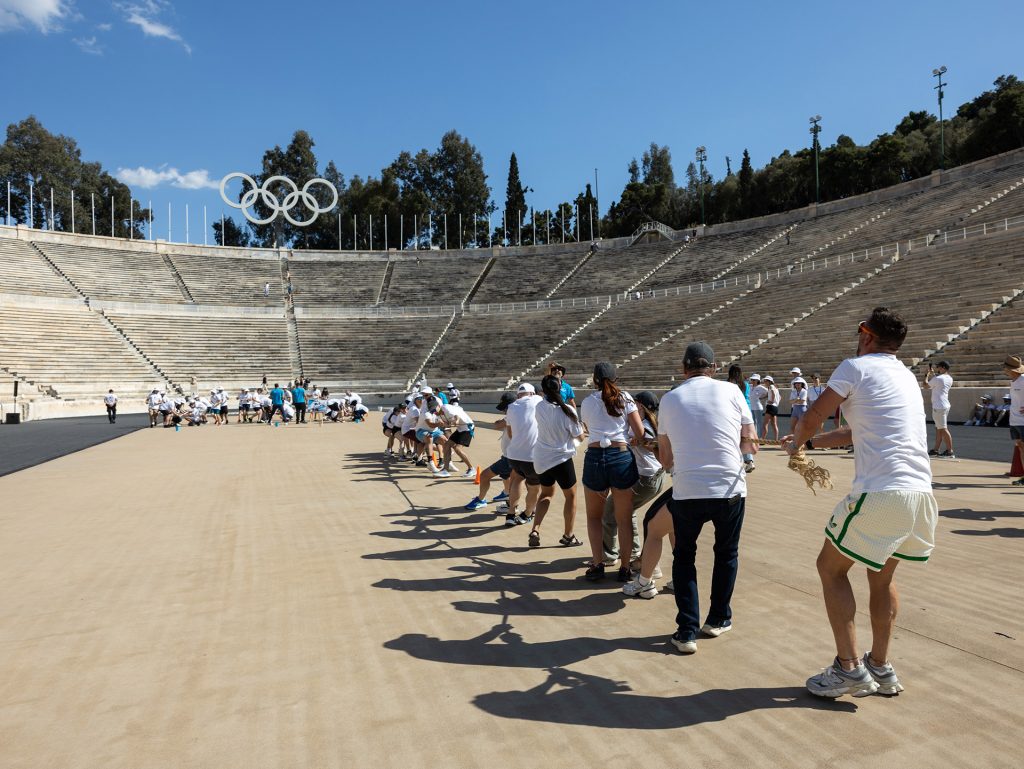 Corporate team building event in Athens, Greece — fun team building activities for employees at the Panathenaic Stadium organized by a DMC agency.