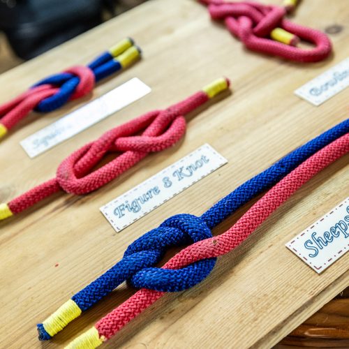 Hands-on rope knot training activity during EO Regional Leadership Academy leadership development workshop